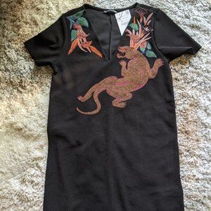 NWT Zara Rubberized Dragon Dress